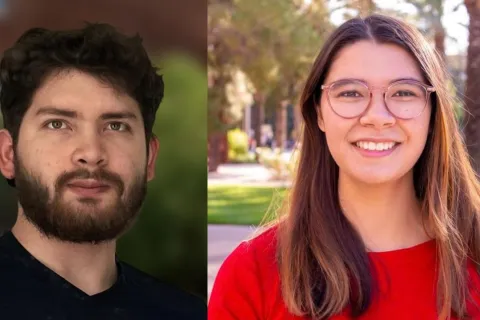headshots of Saúl Flores and Holly Hemesath